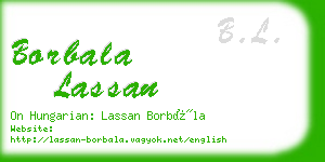 borbala lassan business card